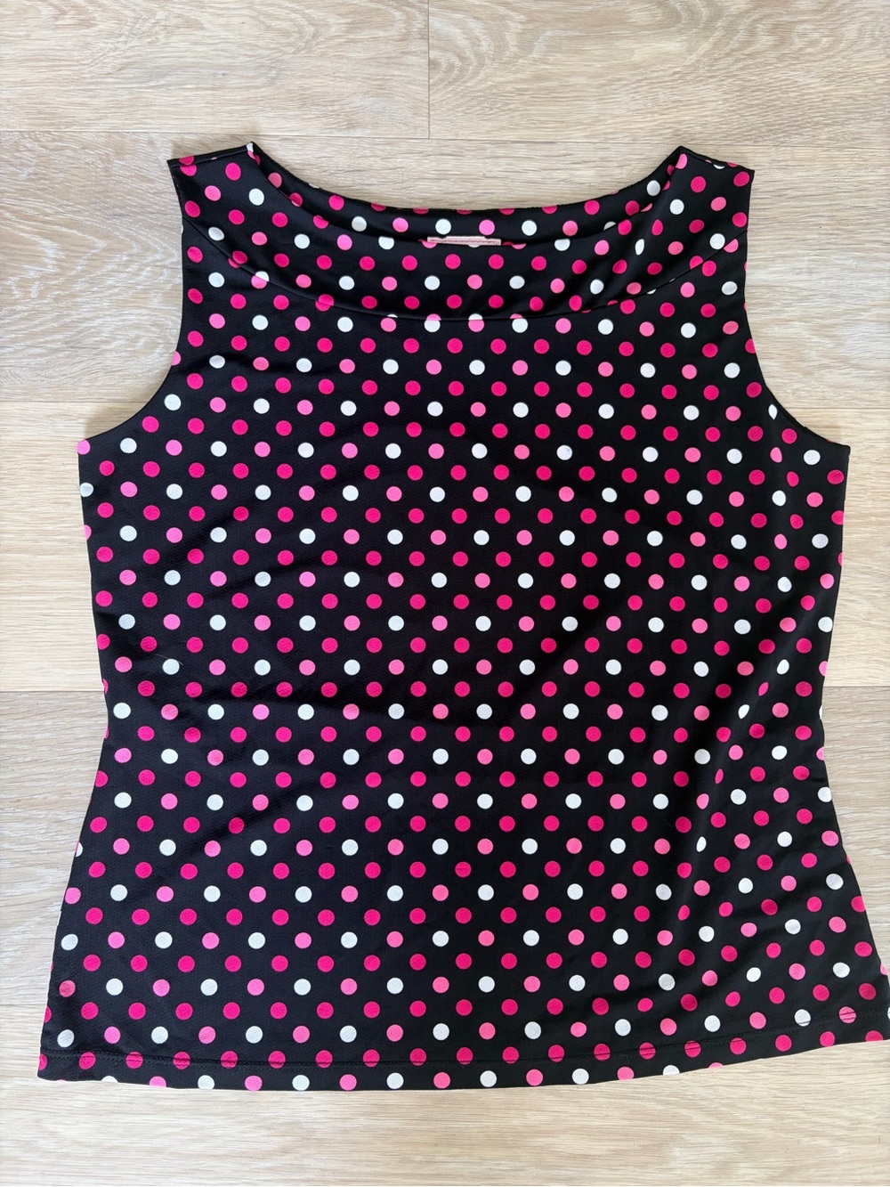 Vol.1 Black Pink & White Polka Dot Sleeveless Top